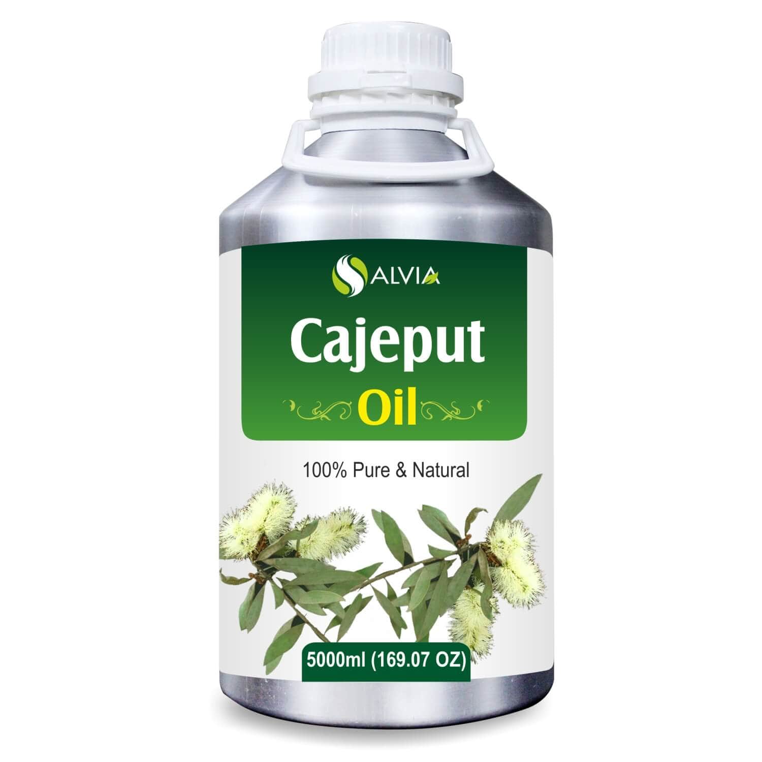 Salvia Natural Essential Oils 5000ml Cajeput Oil (Melaleuca leucadendron) 100% Natural Pure Essential Oil Treats Headaches, Colds, Reduces Fungal Infection, Treats Joint Pain Salvia Natural Essential Oils 5000ml Cajeput Oil (Melaleuca leucadendron) 100% Natural Pure Essential Oil Treats Headaches, Colds, Reduces Fungal Infection, Treats Joint Pain